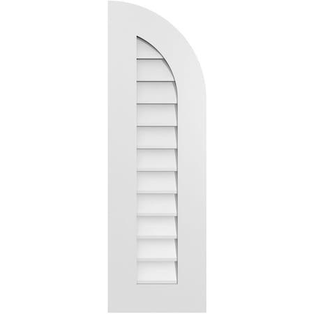 Ekena Millwork Quarter Round Top Right Surface Mount PVC Gable Vent w/ 3-1/2"W x 1"P Standard Frame, 12"W x 38"H GVPQR12X3801SN